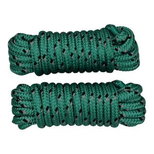 2 pack - SM 3/8" Dock Line Green with Black Tracer - 10 Foot