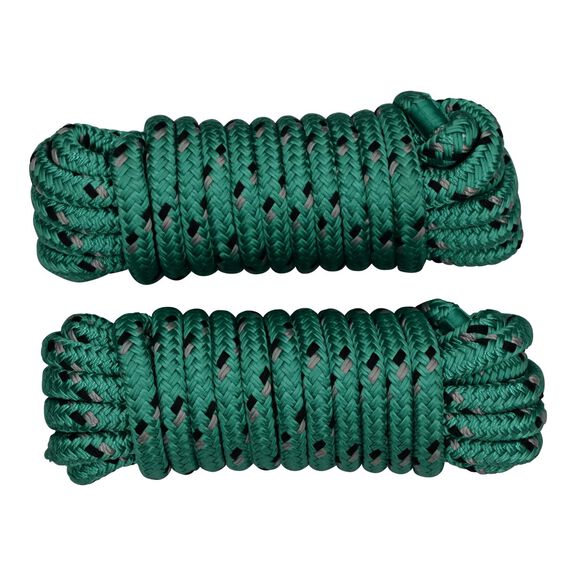 2 pack - SM 3/8" Dock Line Green with Black Tracer - 10 Foot image number 0