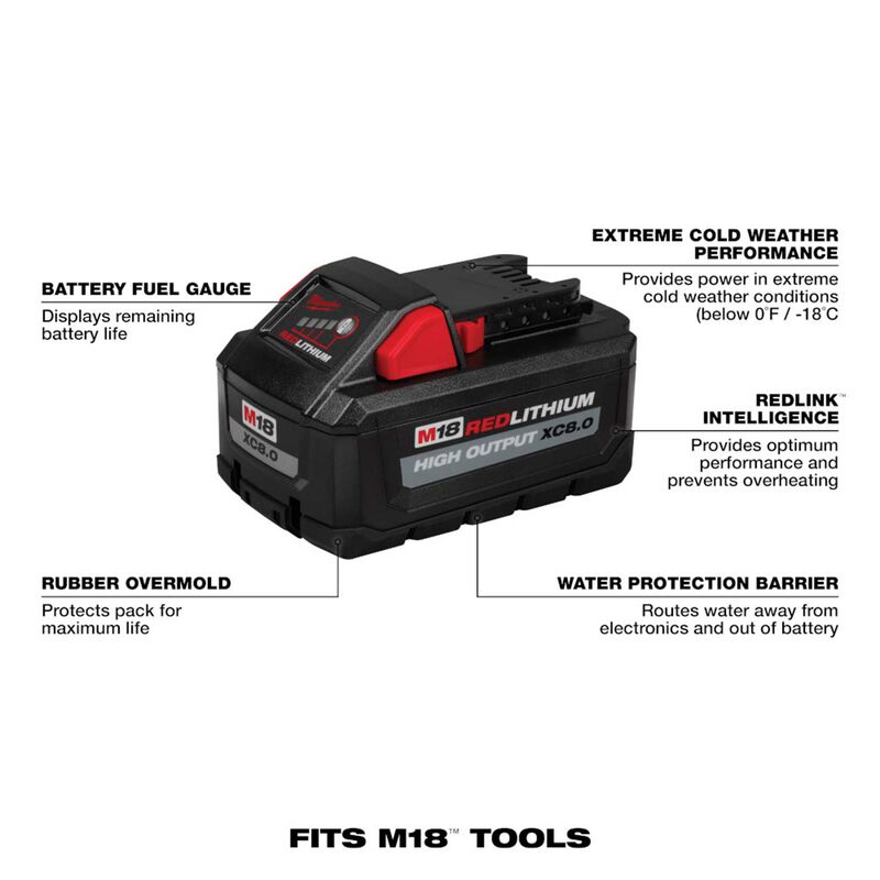MILWAUKEE M18™ REDLITHIUM™ HIGH OUTPUT™ XC8.0 Battery West Marine