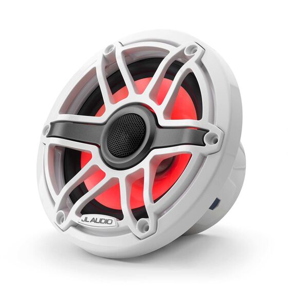 M6-650X-S-GwGw-i&nbsp;6.5" Marine Coaxial Speakers, White Sport Grilles with RGB LED Lighting image number 1