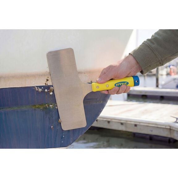 Marine 12'' Stainless Steel Stiff Blade Scraper Acme Threaded Handle image number 2