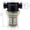 SEAFLO 1/2" In-Line Strainer 100 Mesh Stainless Steel Screen Clear Bowl image number 3