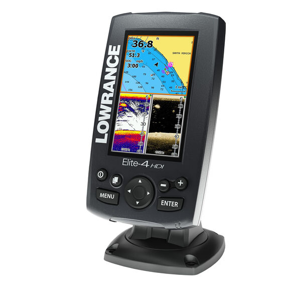 Elite-4 HDI Chartplotter/Fishfinder with 83/200 455/800kHz Transducer & Nautic Pro Cartography image number 1