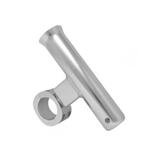Aluminum Vertical Clamp-On Rod Holder, Fits 1.90" Measured Outside Diameter, Polished