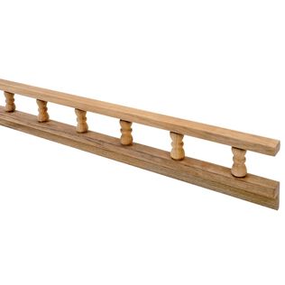 Teak "L" Pinrail, 7/8"W x 3 1/2"H x 5'L