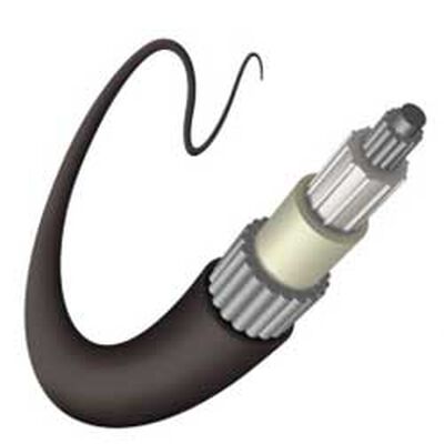 9' 6400CC TFXtreme Control Cable, 4300/43 Type Cable with Bulkhead and Clamp Fitting, (1/4-28 threaded end)