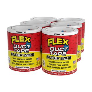 Flex Duct Tape&trade; Super Wide White, 4.6" x 20', 6-Pack