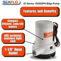 SEAFLO 01 Series 1500 GPH Bilge Pump 12V Submersible Marine Pump with Anti-Airlock Protection image number 6