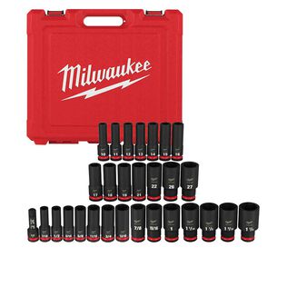 SHOCKWAVE&trade; Impact Duty&trade; 1/2" Drive SAE & Metric Deep 6 Point Socket Set, 29 Piece
