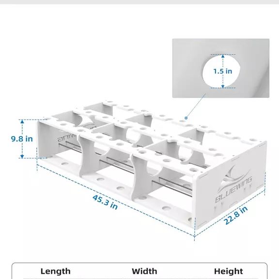 45 Fishing Rods Storage Rack Trolling Aluminum Bent Butt Rod Holder for Rods and Reel Combos image number 7