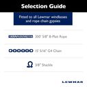 Lewmar Anchor Rode - 15' 5/16" G4 Chain, 300' 5/8" 8-Plait Rope with 3/8" Shackle image number 1
