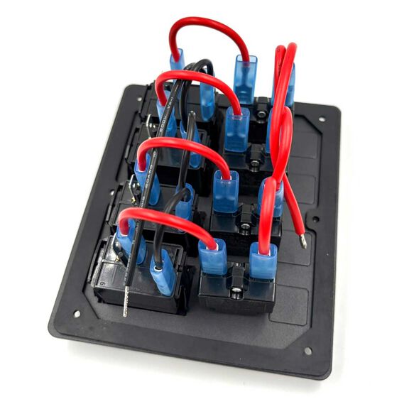 Illuminated Rocker Switch Panel with Breakers - 4-Gang, 12V DC image number 2