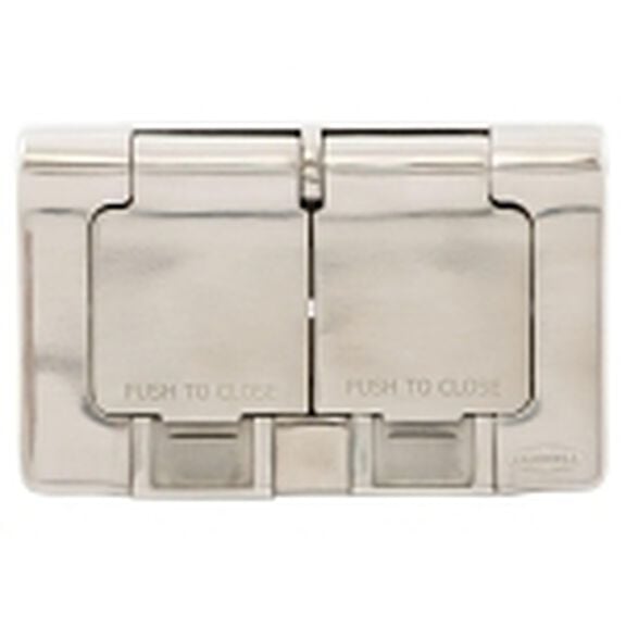 1 Gang, Stainless Steel Duplex Cover, 4X image number 2