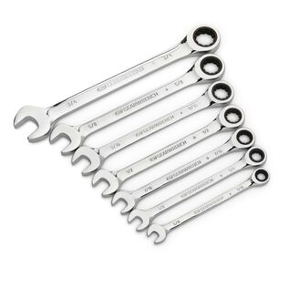 7 Piece SAE Combination Ratcheting Wrench Set