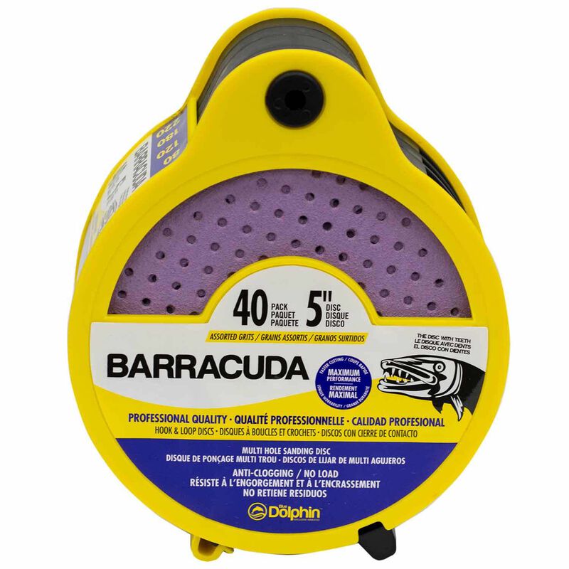 Barracuda 5" Pro Quality Sanding Discs, Assorted Grit, 40-Pack image number 0