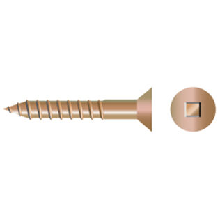 Silicon Bronze Square Drive Flat-Head Wood Screws