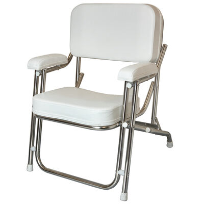 WEST MARINE Kingfish II Stainless Steel Folding Deck Chair