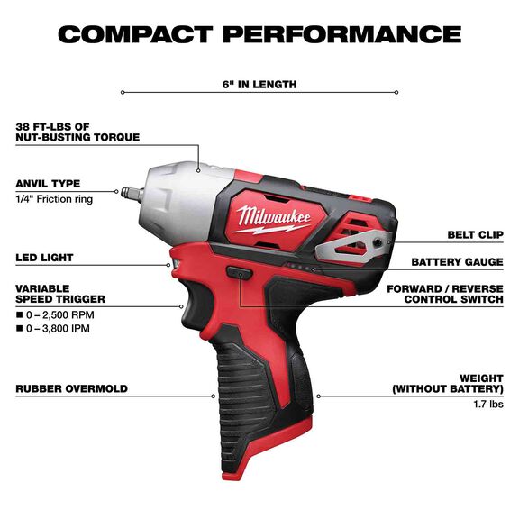 M12&trade; 1/4" Impact Wrench image number 1
