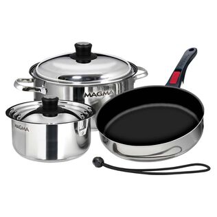 Professional Series Gourmet Nesting 7-Piece Stainless Steel Induction Cookware Set with Ceramica&reg; Non-Stick