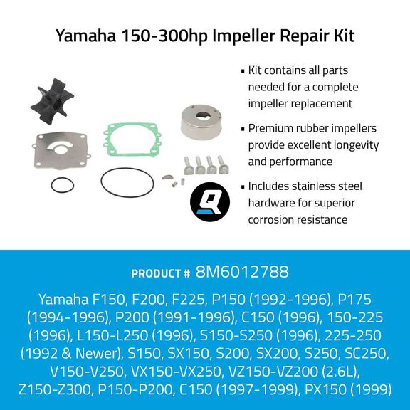 Quicksilver 8M6012788 Impeller Repair Kit - Yamaha 150-300hp image number 1