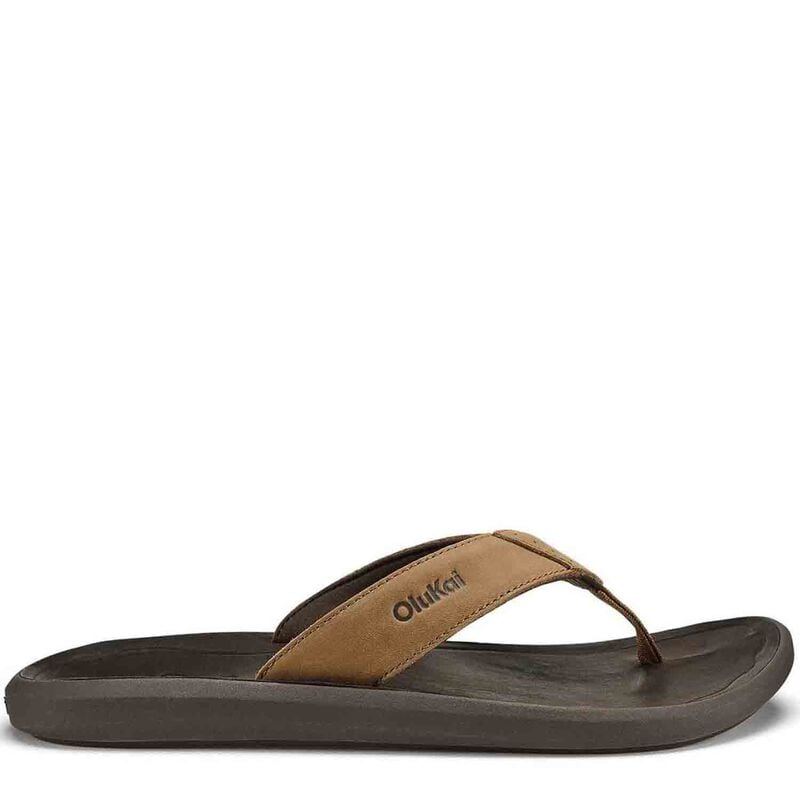 Olukai Men's Pili Sandals, in Tan/Dark Java, Size 12 | by West Marine