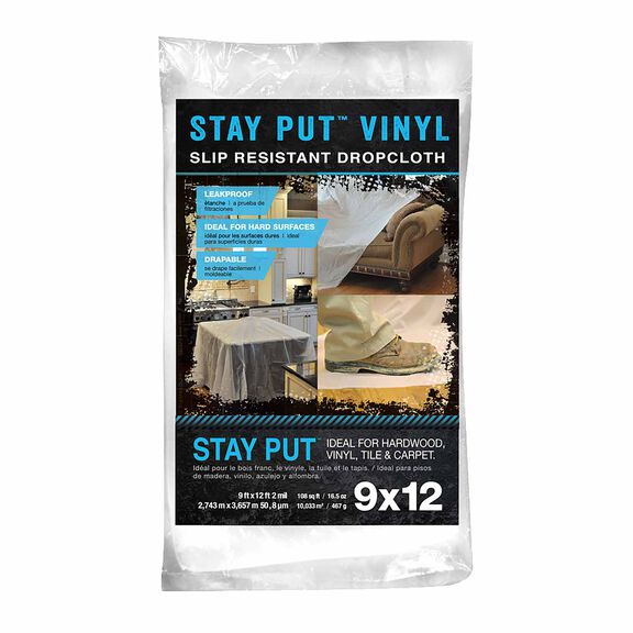 9' x 12' Stay Put&reg; Vinyl Dropcloth image number 0