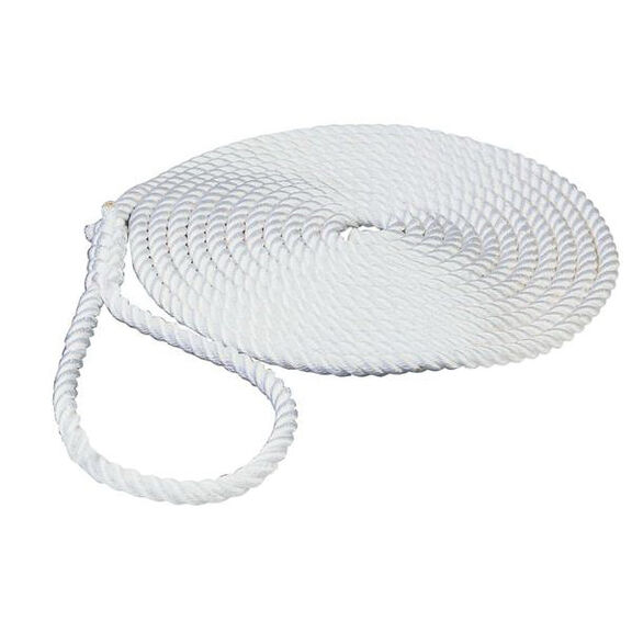 3/8" X 40' Premium White Nylon 3-Strand Dock Line image number 0