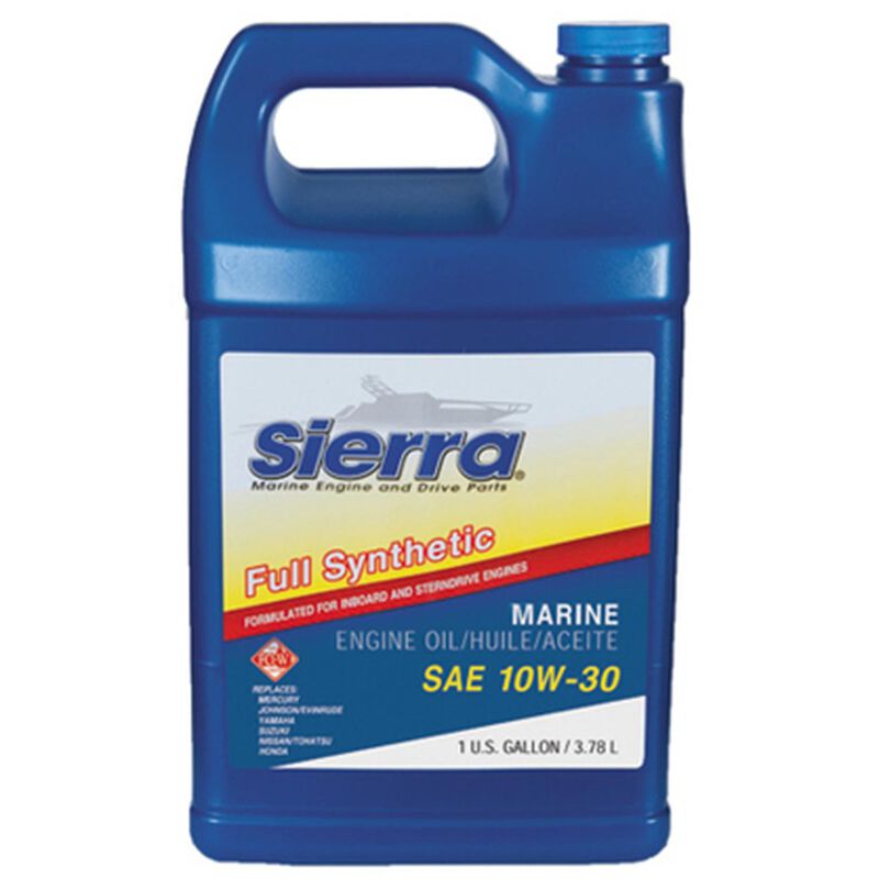 Sierra 10W-30 4 Stroke Full Synthetic Marine Engine Oil, 1 Gallon image number 0