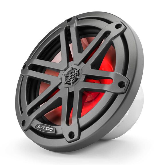 M3-770X-S-Gm-i 7.7" Marine Coaxial Speakers, Gunmetal Sport Grilles with RGB LED Lighting image number 3