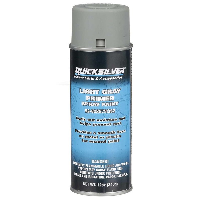 Quicksilver 802878Q52 Light Gray Primer Paint, Enamel Spray Paint, in Light Gray Primer Spray | For Boats | by West Marine