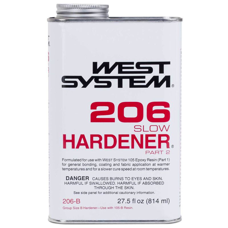 West System 206 Hardener Extra Strength Epoxy Clear Slow Hardener Curing Agent 27.5 oz