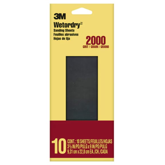 Imperial&trade; Wetordry&trade; Sandpaper, 3 2/3" x 9", 2000 Grit, 10 Sheets image number 0