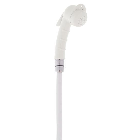 Recessed Shower Arctic White Cup with Stainless Steel Lid, Small Arctic White Sprayer, 10' White Rubber Hose image number 8