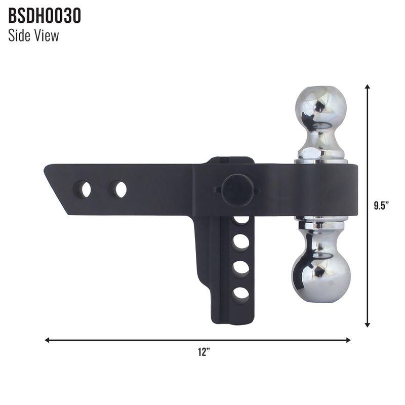 Blackout Series 8,000 lbs/10,000 lbs Adjustable Drop Hitch, 2" & 2-5/16" Ball, 0-4" Drop image number 5