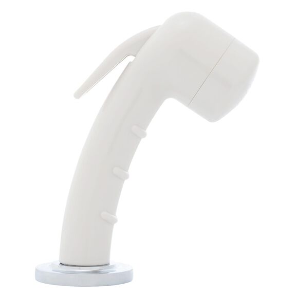 Deck-Mount Sprayer Small Warm White Sprayer No Hook, 6' Stainless Steel Hose, Low Profile Holder image number 2