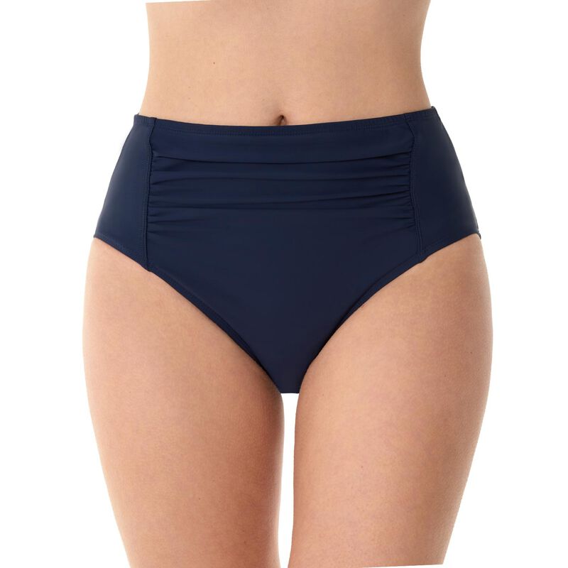 Women's Shirred High-Waisted Bikini Bottoms image number null