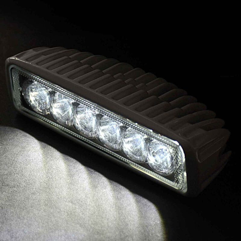 Six LED Aluminum Spreader/Docking Light with Stainless Steel Bracket, White image number 3