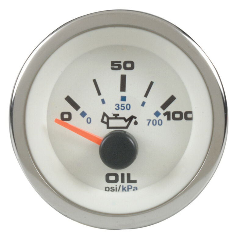 White Premier Pro Oil Pressure Gauge, 100 psi image number 0