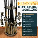 Barn Wood 16 Round Rod Rack - Steel Post image number 2