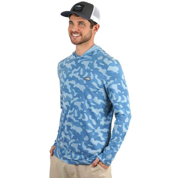 Men's Ocean Bound UPF Printed Hooded Shirt image number 1