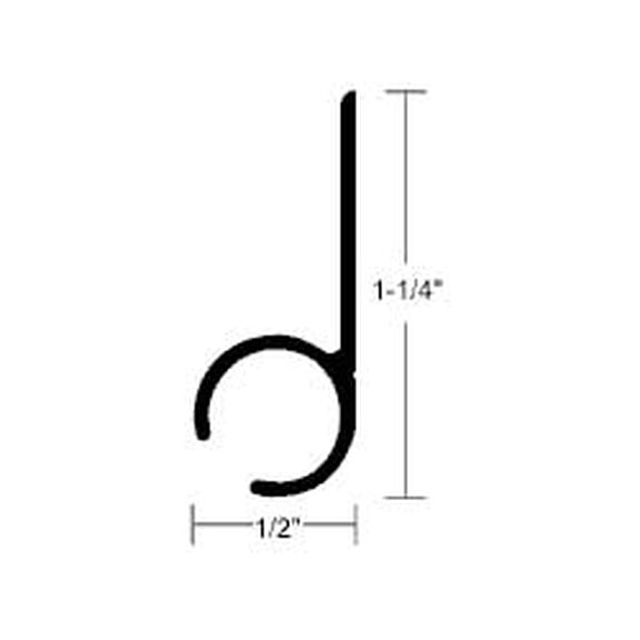 Aluminum Awning Track - 16'L, 1-1/4"H, 1/2"W,  Silver Bright Dip and Anodized image number 0