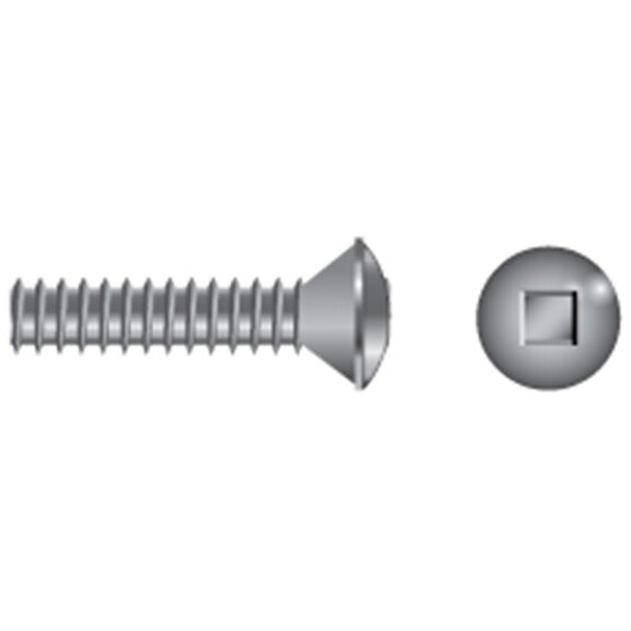 10-24 X 2" Stainless Steel Square Drive Oval-Head Machine Screws, 50-Pack image number 0