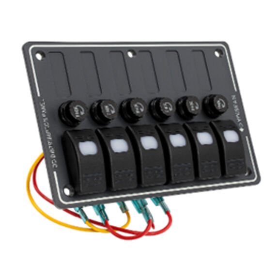 6 Position Water-Resistant Switch Panel with Fuses image number 3