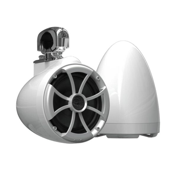Wet Sounds ICON 8 White V2 Series 8" Marine Tower Speakers with Stainless Steel Fixed Clamps (Pair) image number 0