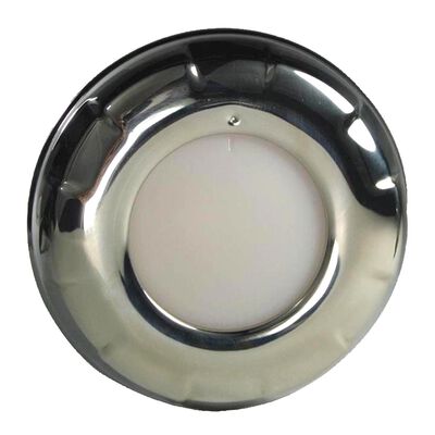 Aurora LED Dome Lights with Rotating Bezel Dimming Control, White/Red, Stainless Steel