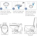 SEAFLO Porcelain RV Toilet Elongated Bowl 19in Residential Height Gravity Foot Pedal Soft Close image number 2