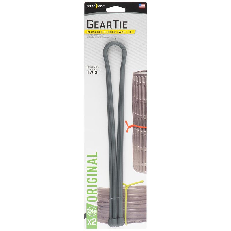 24" Gear Tie® Reusable Rubber Twist Tie, 2-Pack image number null