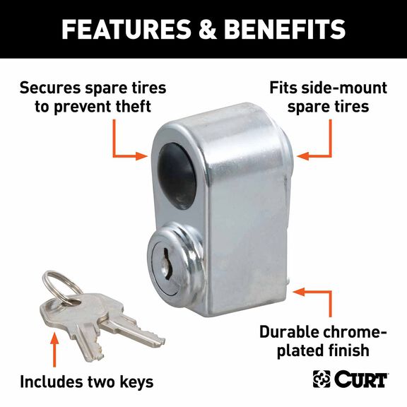 Spare Tire Lock, Chrome image number 2