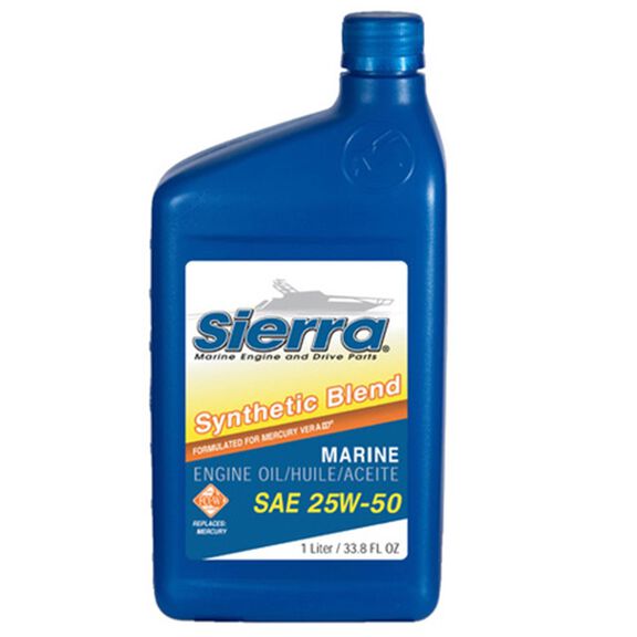 Sierra 25-W50 4 Stroke Synthetic Blend Marine Engine Oil, 1 Liter image number 0