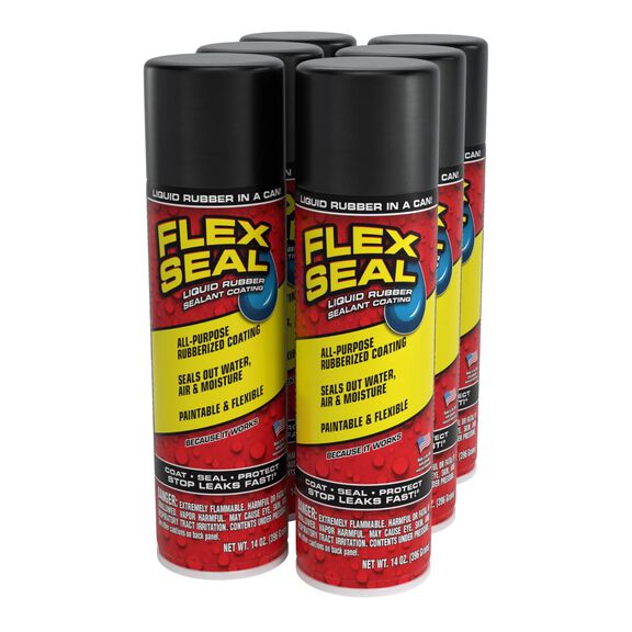 Flex Seal&reg; Black&nbsp;Rubberized Coating, 14oz. 6-Pack image number 0